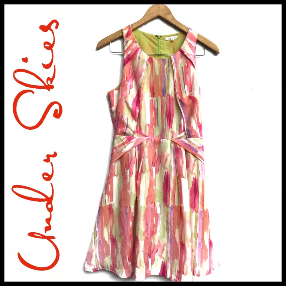 Under Skies Neon Abstract Print Dress